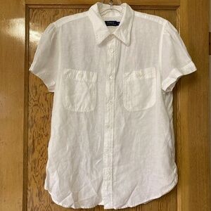 Ralph Lauren White Cotton Button Down Shirt